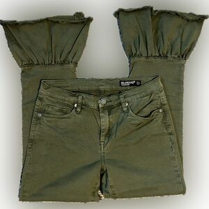 Blank NYC The Reade Crop Size 27” Green 5 Pocket Cotton trousers